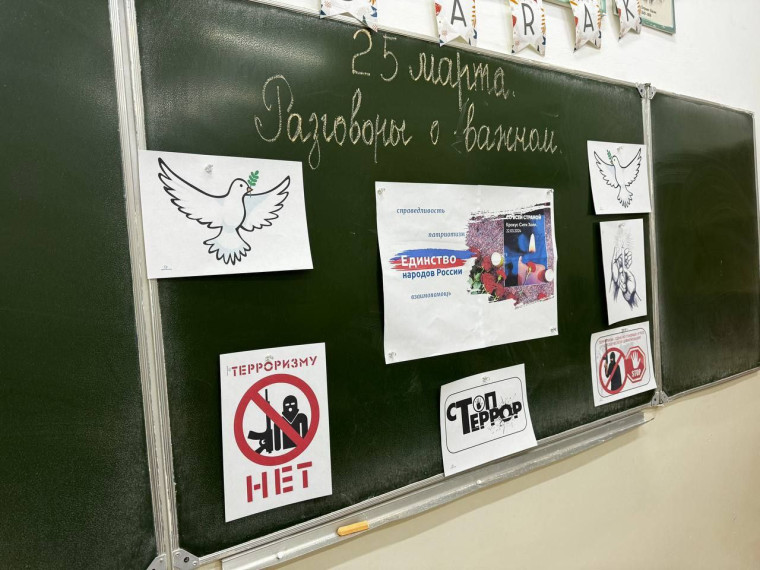 Сегодня в ГБОУ «СОШ№2 с. п. Троицкое» прошло очередное внеурочное занятие на тему " Единство народов России"..